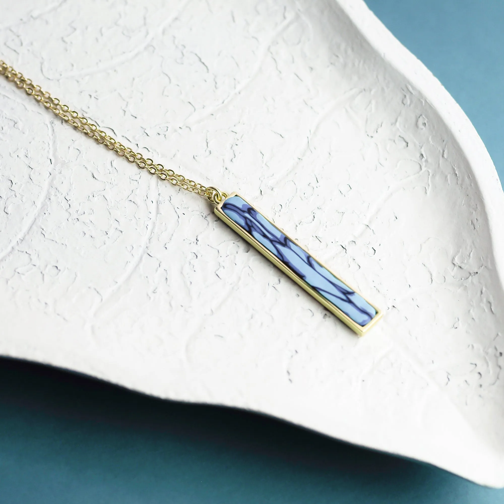 Sedona Sky Gold Vertical Bar Necklace