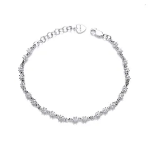 Silver & Mini Cubic Zirconia Stars Bracelet