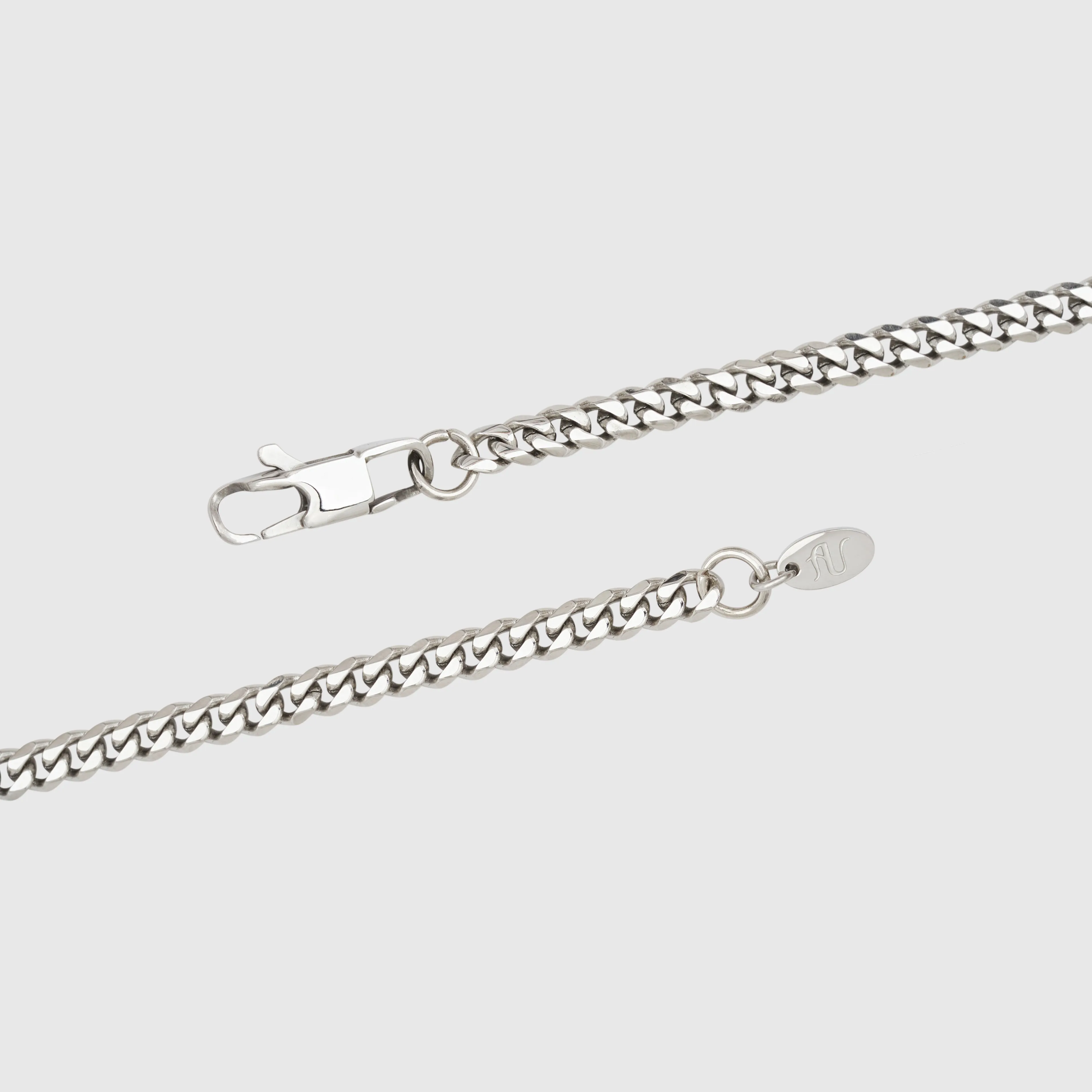 Silver Cuban Link Chain and Bracelet Set - 4 mm
