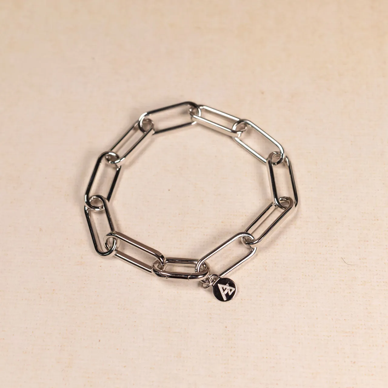 Silver Long Oval Links Bracelet