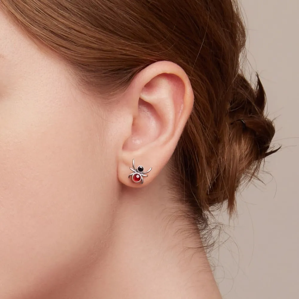 Solid 925 Signature Silver Charlotte Off The Web Stud Earrings