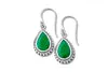 SS TEARDROP EMERALD EARRINGS