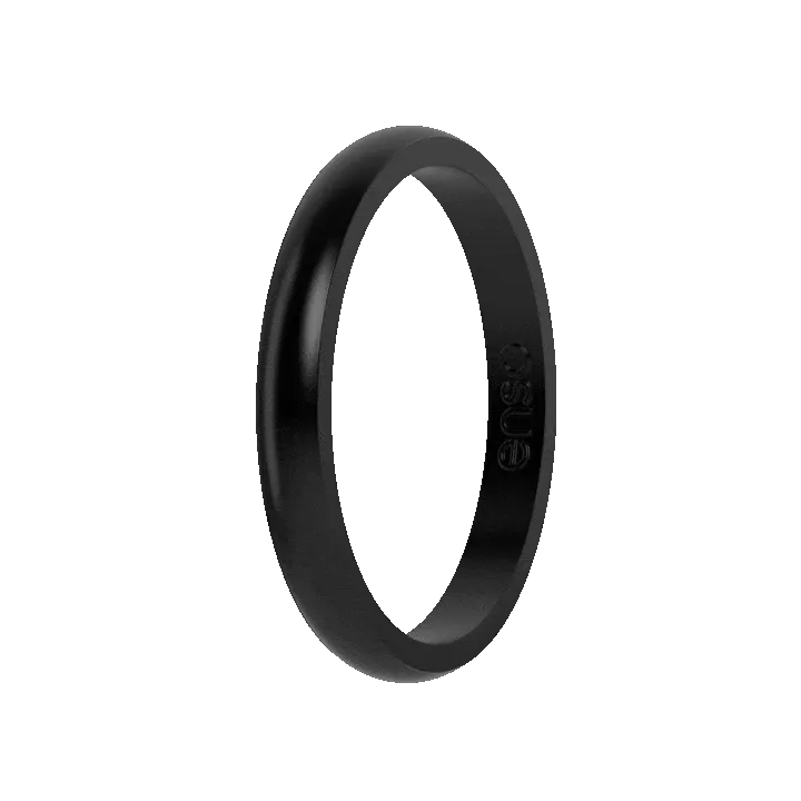 Stackable Silicone Ring - Obsidian