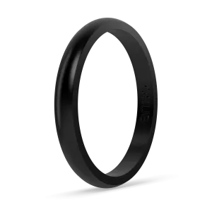 Stackable Silicone Ring - Obsidian