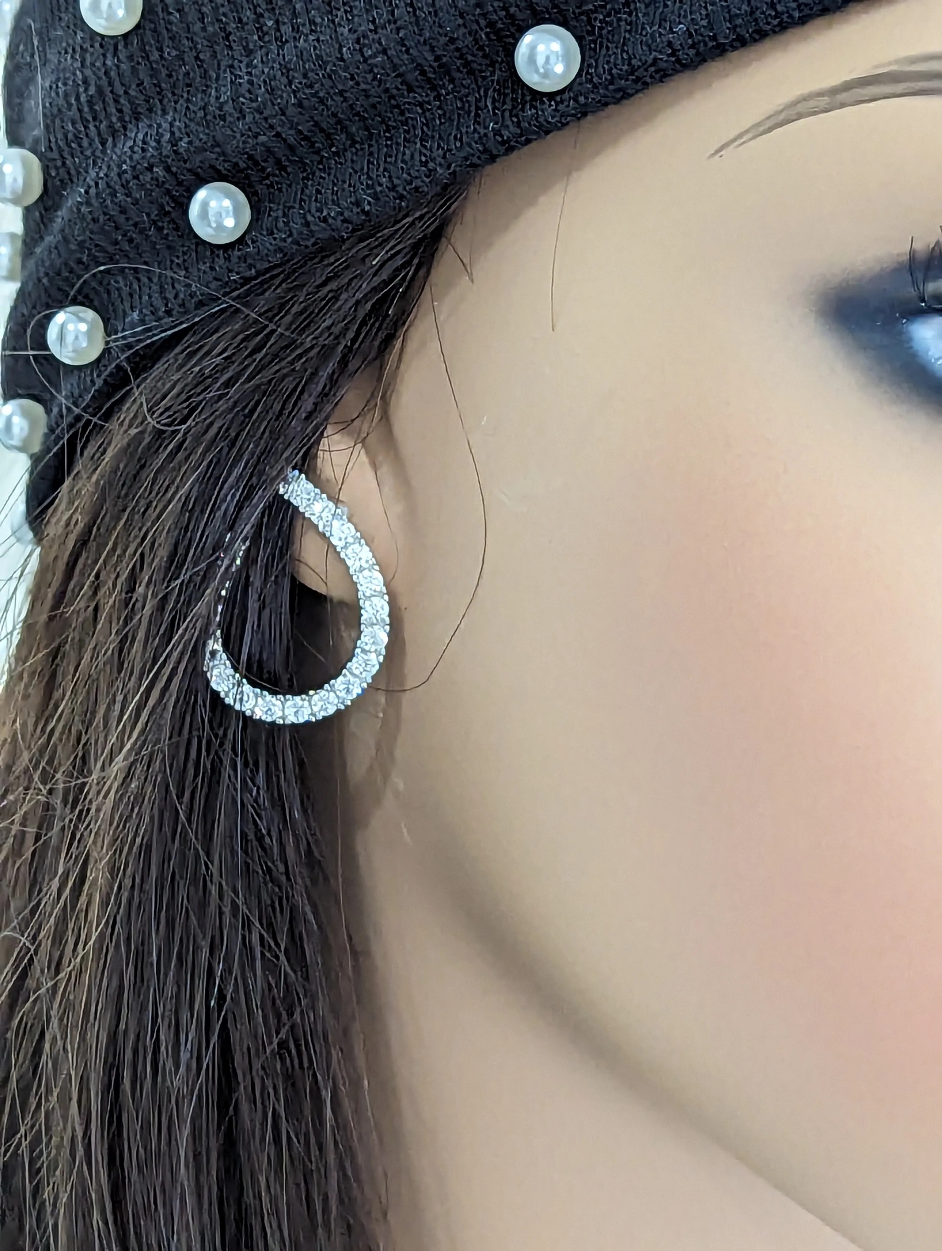 Sterling Silver 'J' CZ Tennis Earring on Post