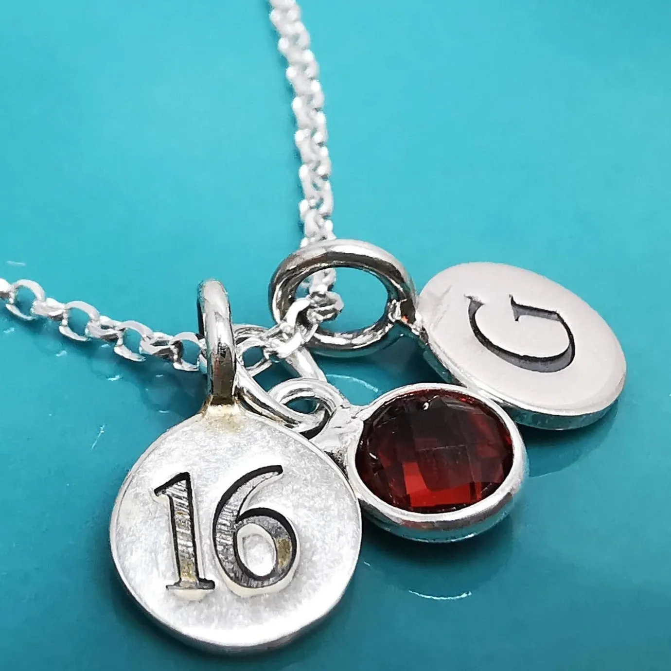 Sterling Silver Personalised 16th Milestone Necklace