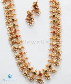 The Pranit Silver Navratna Necklace