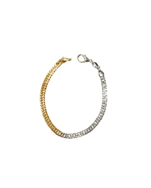 Thick Mixed Metal Cuban Bracelet