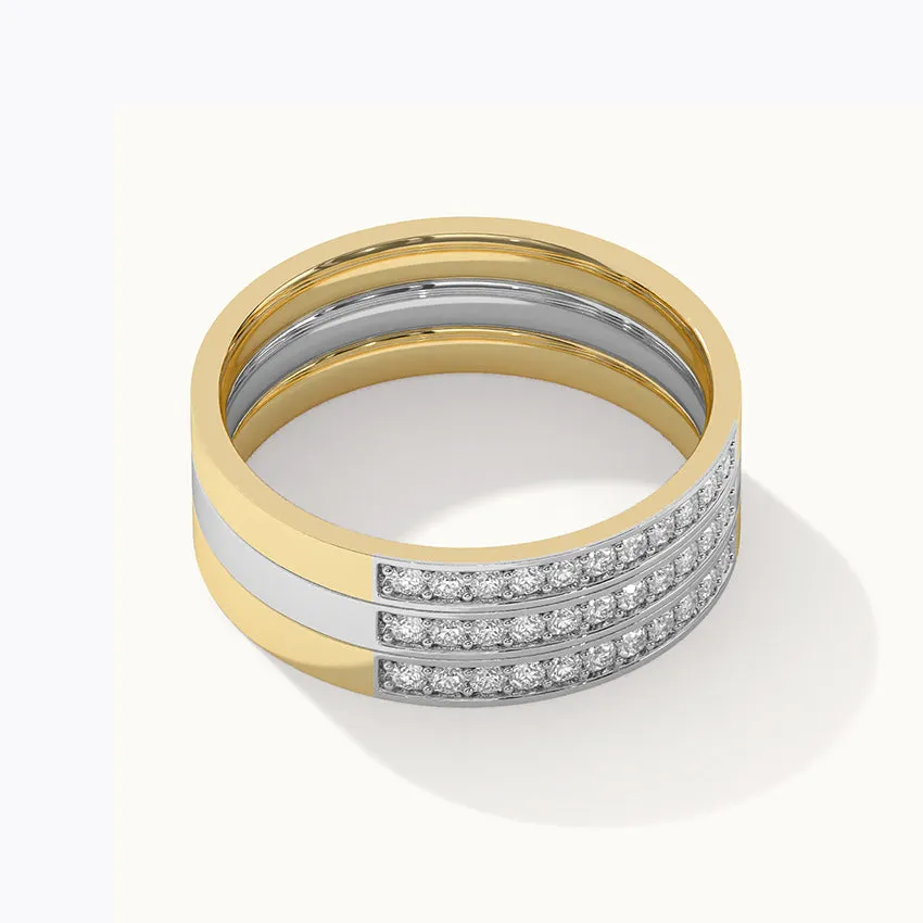 Three Stackable Diamond Band