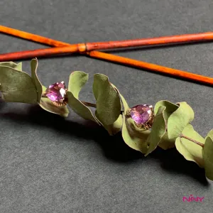 Triangle Amethyst Stud Earrings