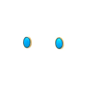Turquoise Button Earrings