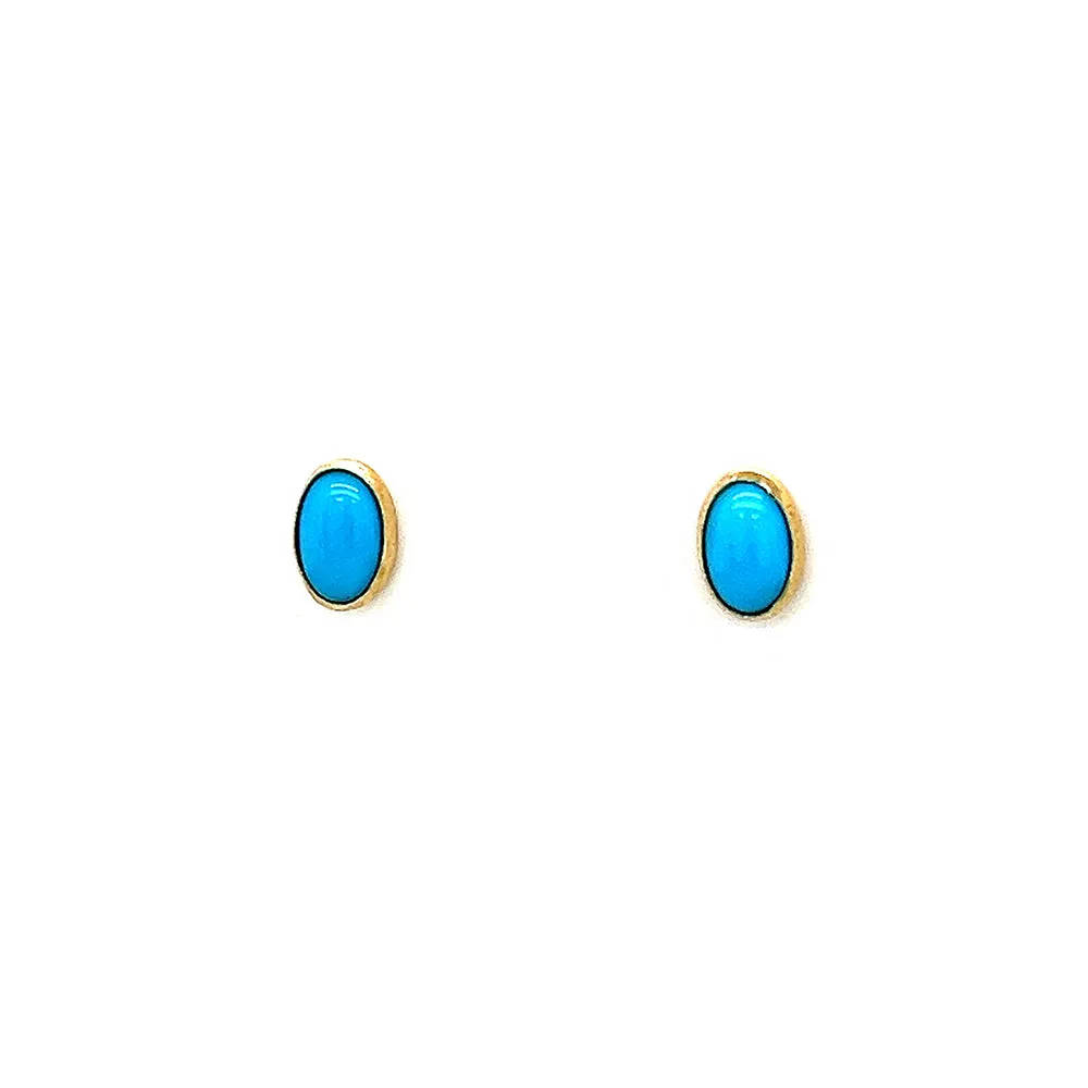 Turquoise Button Earrings
