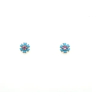 Turquoise Flower Stud Earrings