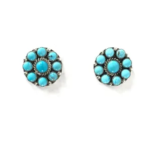 Turquoise Petit Point Cluster Earrings