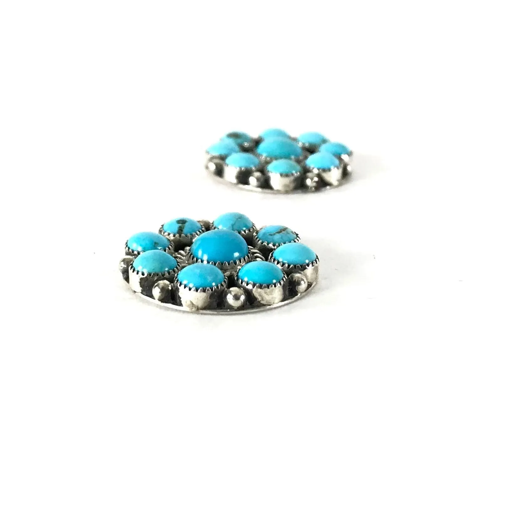 Turquoise Petit Point Cluster Earrings