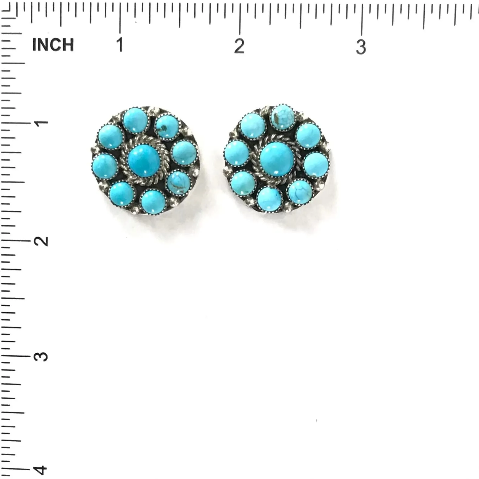 Turquoise Petit Point Cluster Earrings