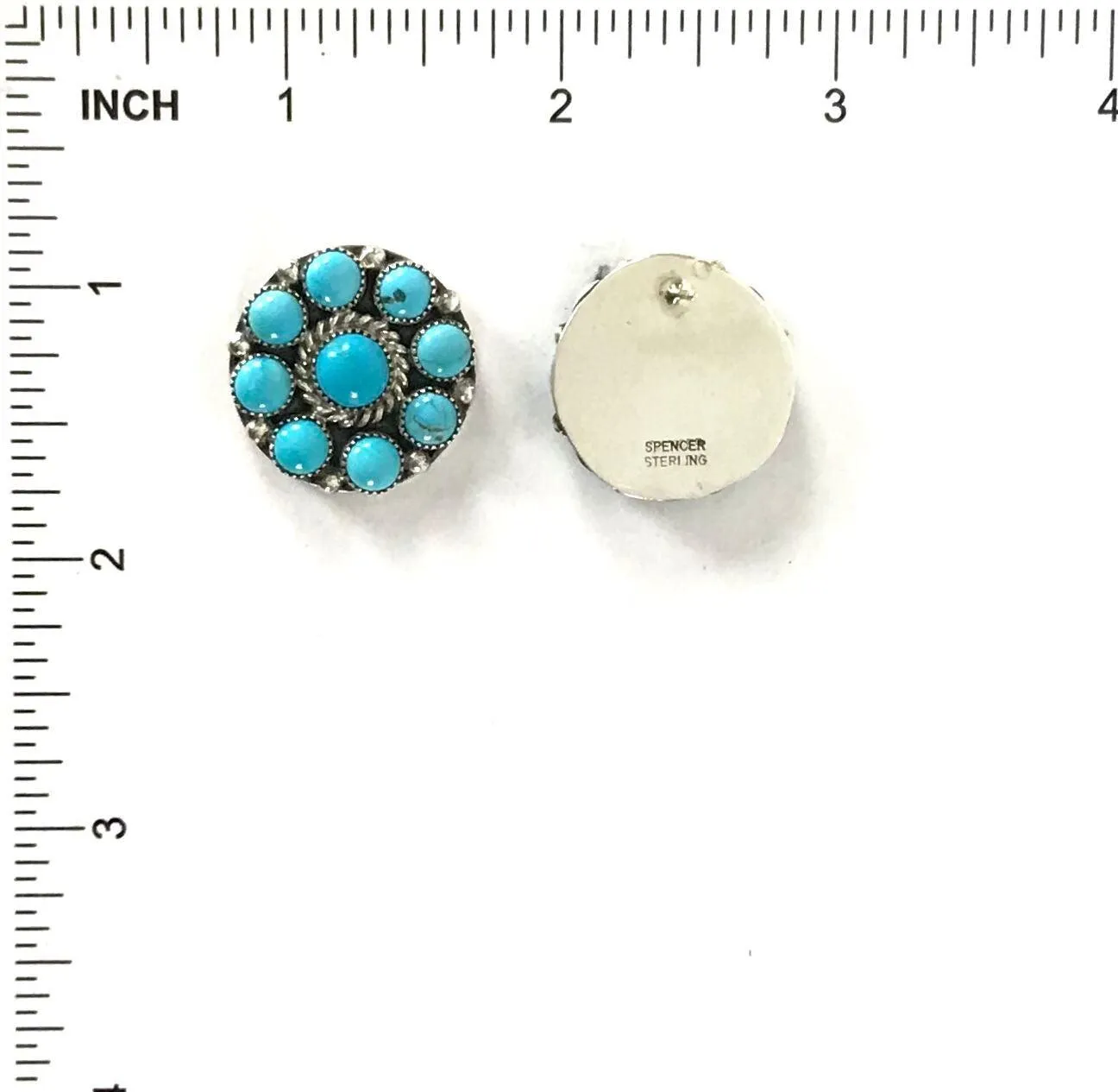 Turquoise Petit Point Cluster Earrings