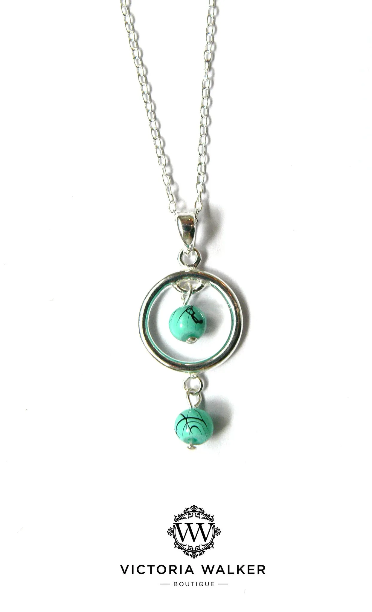 Turquoise silver loop earrings
