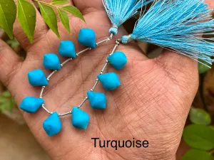 Turquoise Slanted Drops Frosted