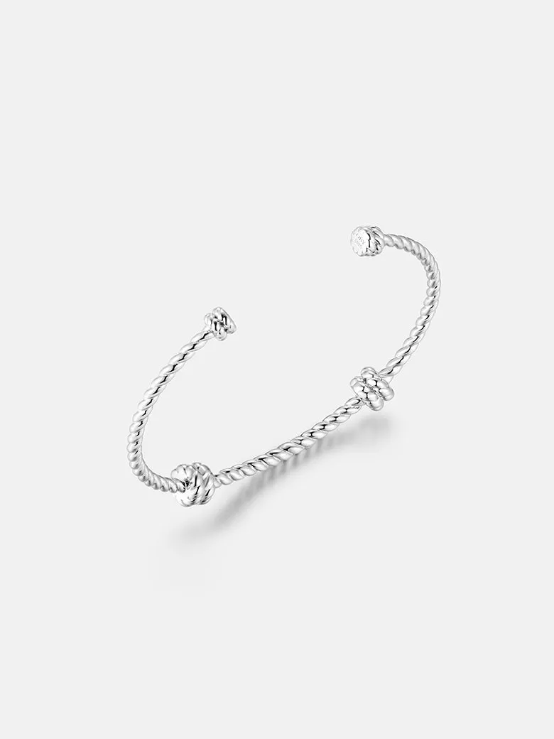 Twist Kink Silver Bangle