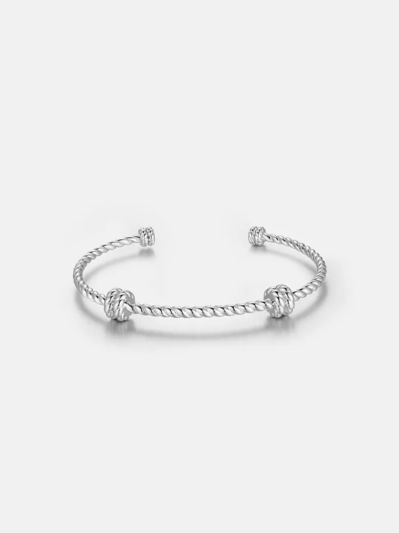 Twist Kink Silver Bangle