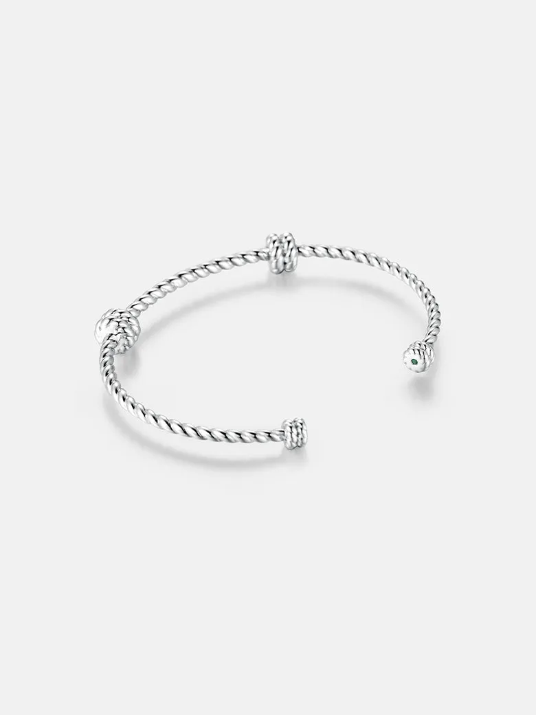 Twist Kink Silver Bangle