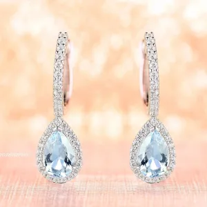 Vera Aquamarine Earrings- Sterling Silver