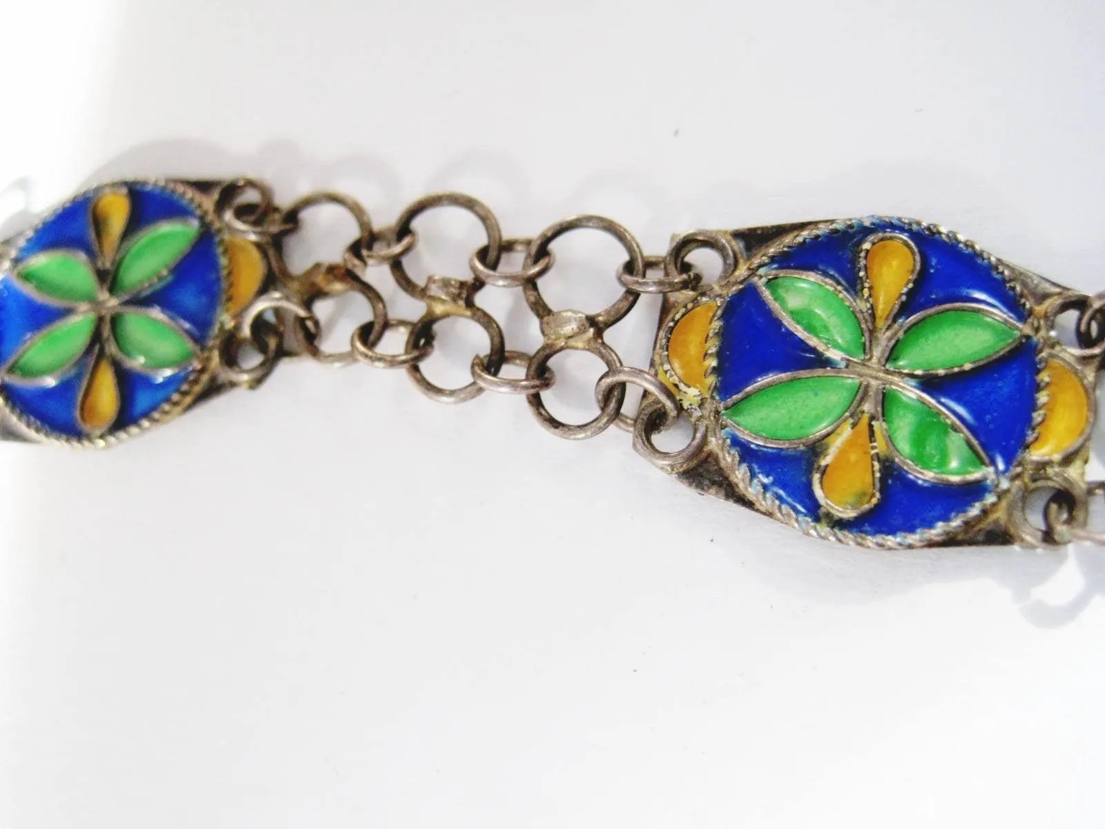 Vintage Silver and Enamel Berber Petite Choker Necklace from Algeria