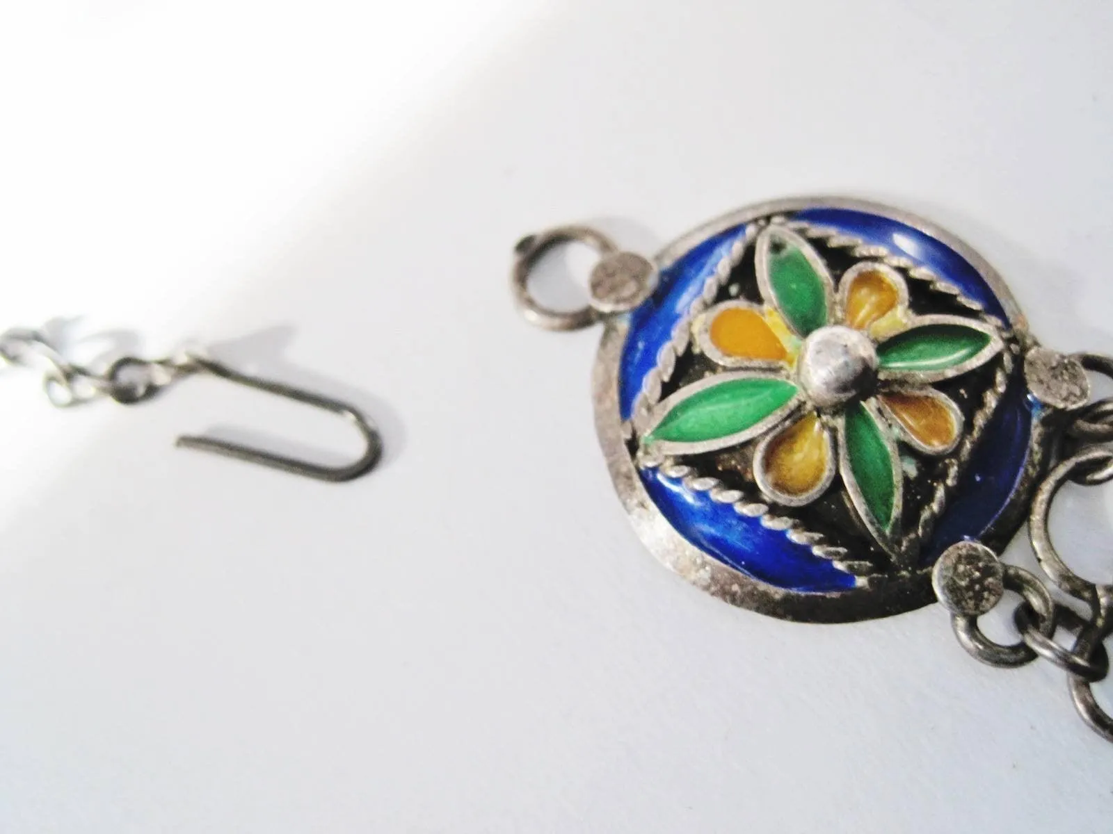 Vintage Silver and Enamel Berber Petite Choker Necklace from Algeria