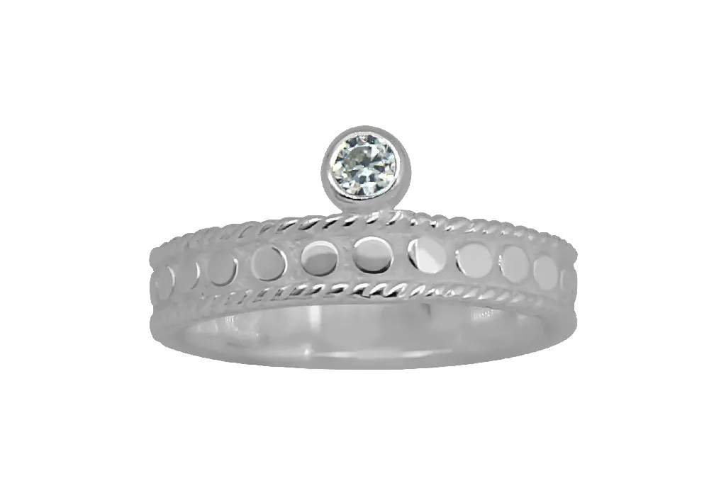 White Silver Starlight Ring