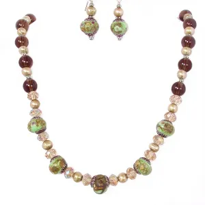 Winslow: Smoky Quartz Necklace with Art Glass