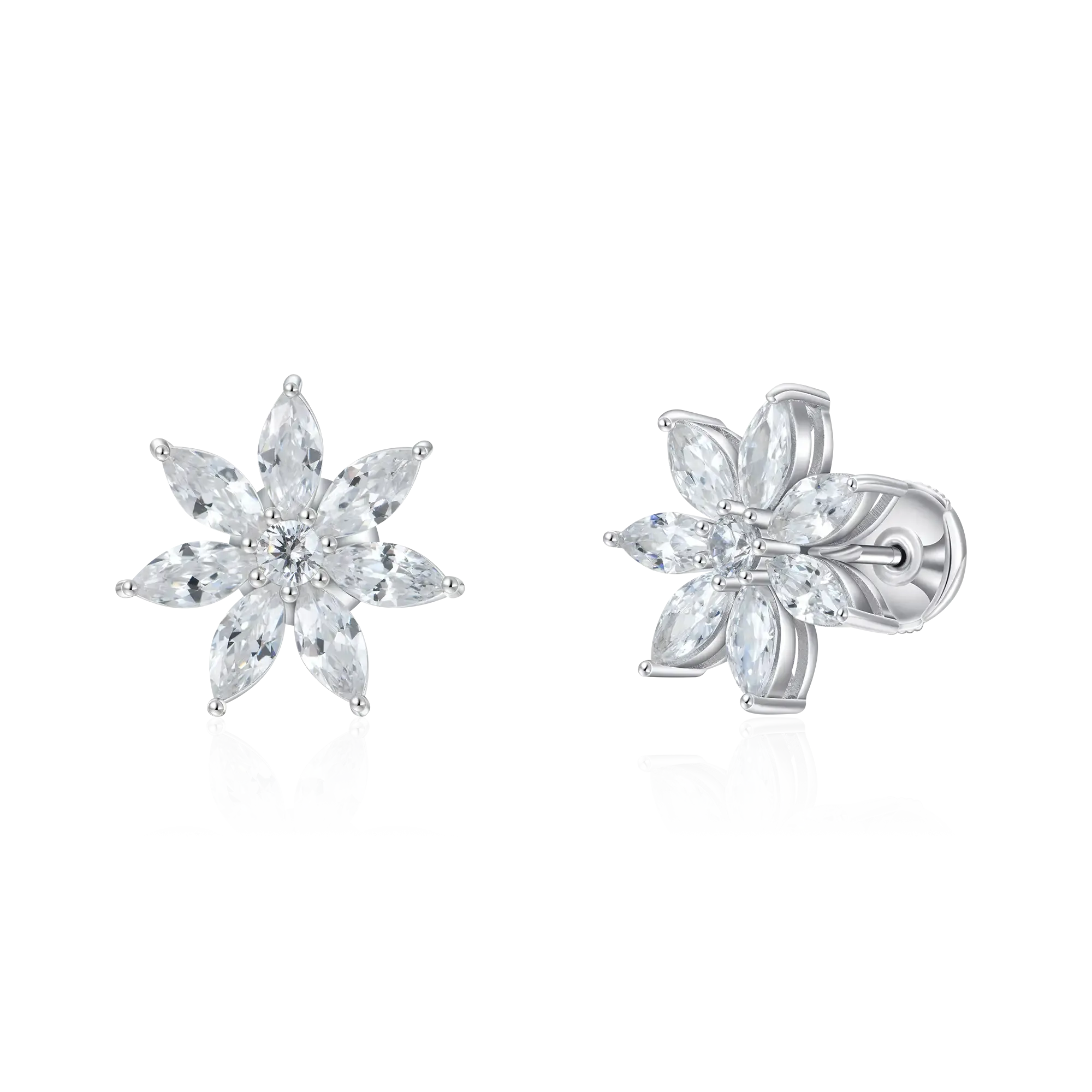 Women's Marquise Cut Flower Earring