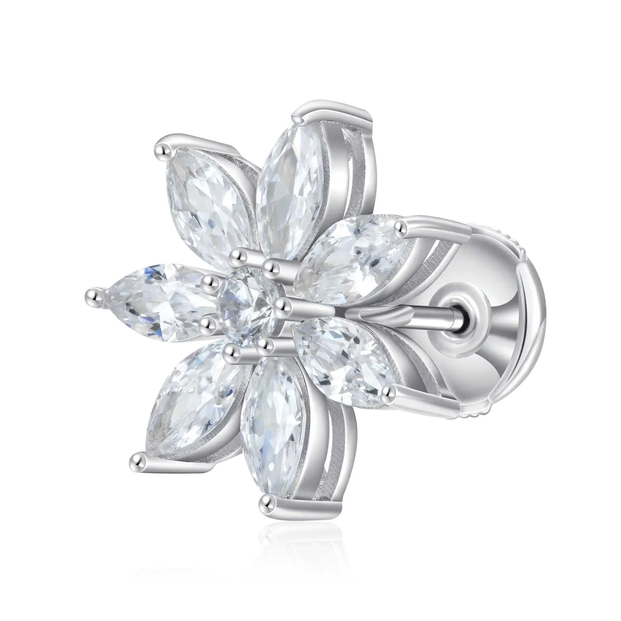 Women's Marquise Cut Flower Earring