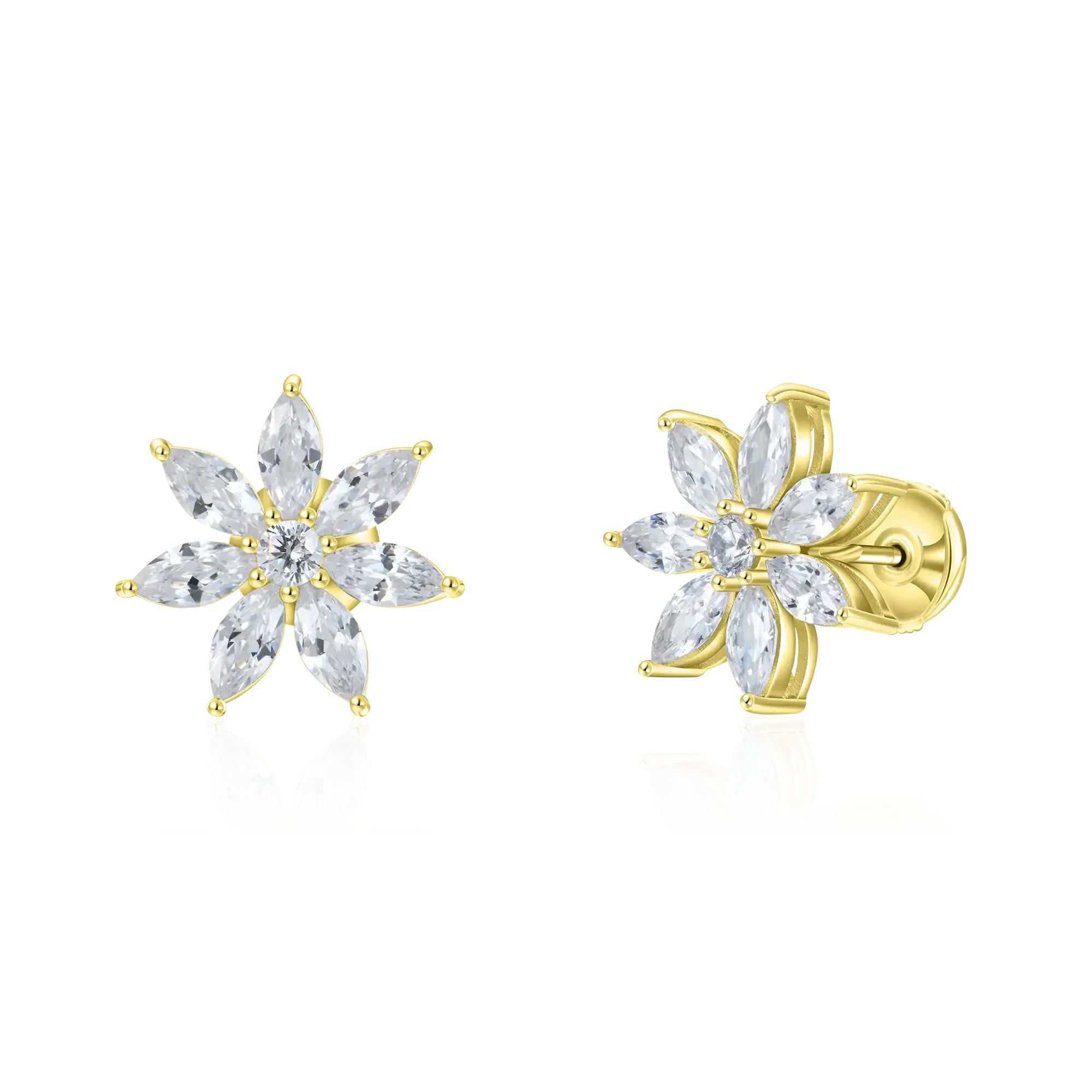 Women's Marquise Cut Flower Earring