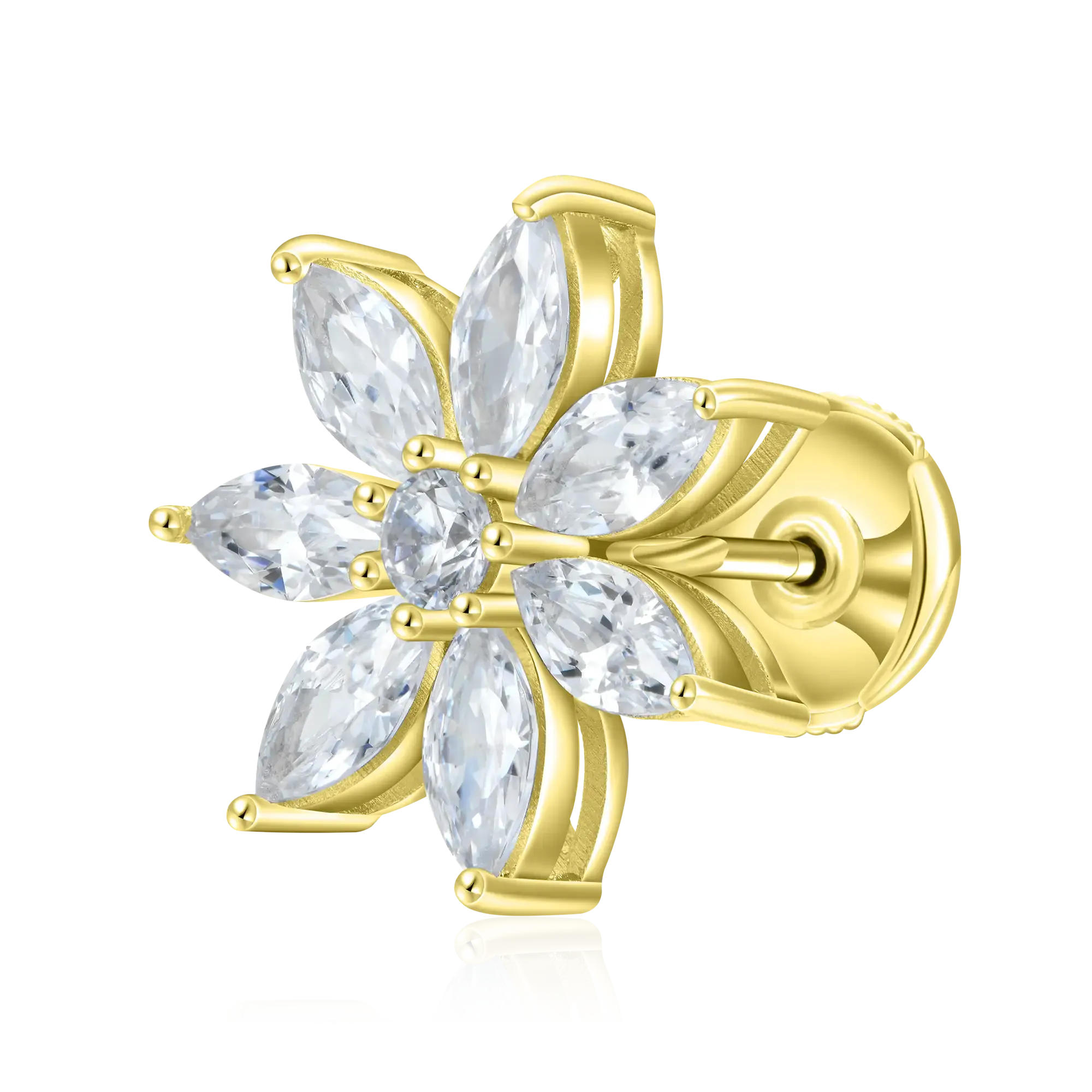 Women's Marquise Cut Flower Earring