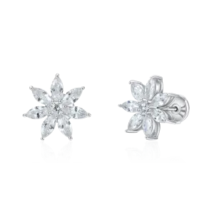Women's Marquise Cut Flower Earring